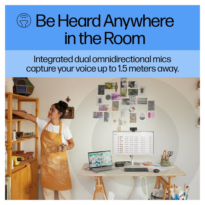 HP Webcam 620 FHD 1080p 60fps Cámara Web con Micrófono Incorporado HP Webcam 620 FHD 1080p 60fps Cámara Web con Micrófono Incorporado