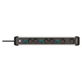 Brennenstuhl Premium-ALU-Line 6 salidas 3m Negro/Plata