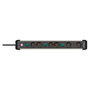 Brennenstuhl Premium-ALU-Line 6 salidas 3m Negro/Plata