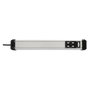 Brennenstuhl Premium-ALU-Line 6 salidas 3m Negro/Plata