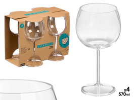Leknes Set 4 Copas 570ml Acrílico Transparente 27x21x21 cm (Set de 12)
