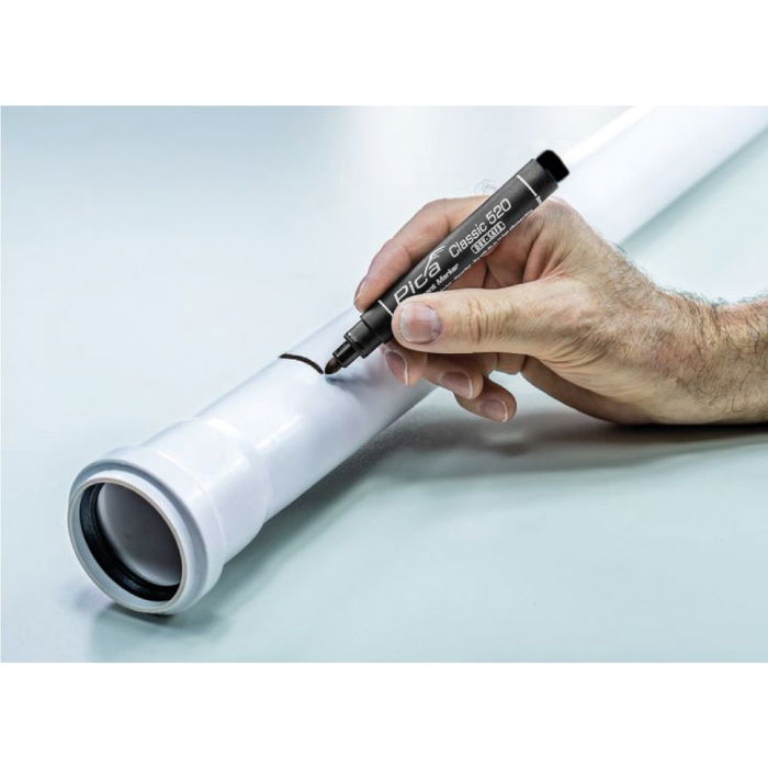 Pica Marcador Permanente Negro Tipo Bala Secado Rápido Tinta a Base de Alcohol Resistente al Agua Indeble