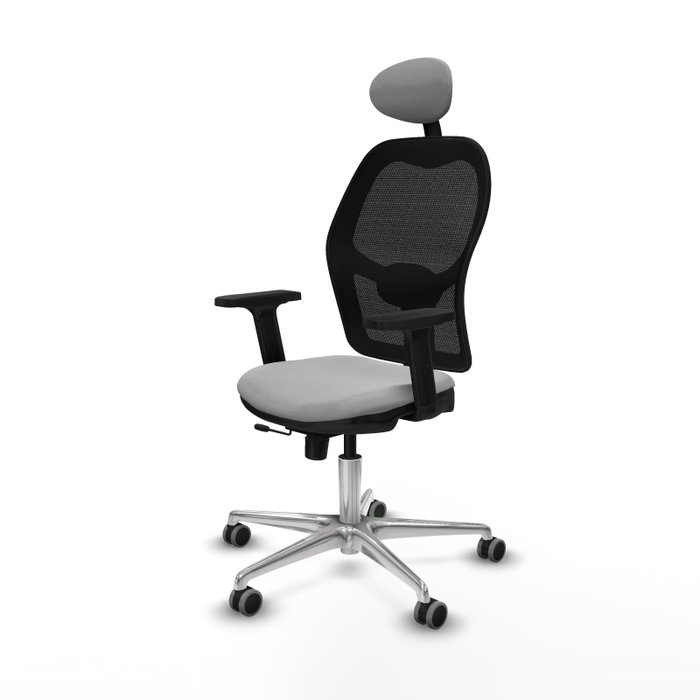 PIQUERAS Y CRESPO Silla de oficina Jorquera con mecanismo Sincro/Traslack Gris claro y Negro