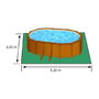 Gre Piscina Ovalada con Pared de Acero Efecto Madera y Depuradora