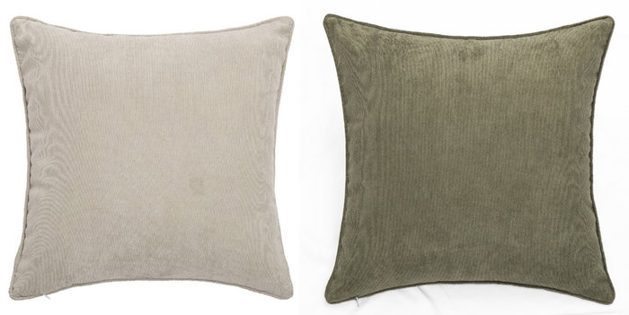 DKD Home Decor Surtido de 2 Fundas para Cojín en Pana 45x1x45 cm, Verde y Beige DKD Home Decor Surtido de 2 Fundas para Cojín en Pana 45x1x45 cm, Verde y Beige