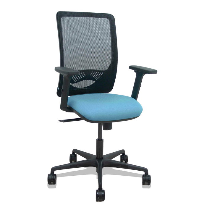 PIQUERAS Y CRESPO Silla de oficina Zulema con mecanismo sincro, azul cielo y negro