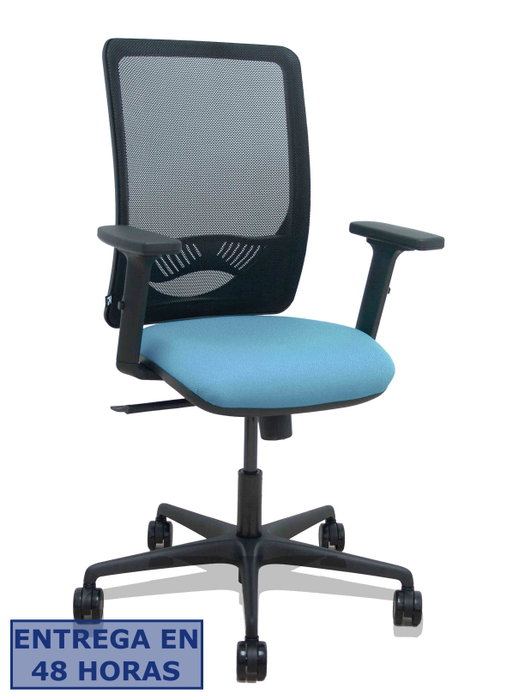 PIQUERAS Y CRESPO Silla de oficina Zulema con mecanismo sincro, azul cielo y negro