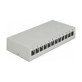 DeLOCK Panel de conexiones Keystone 12 puertos Gris