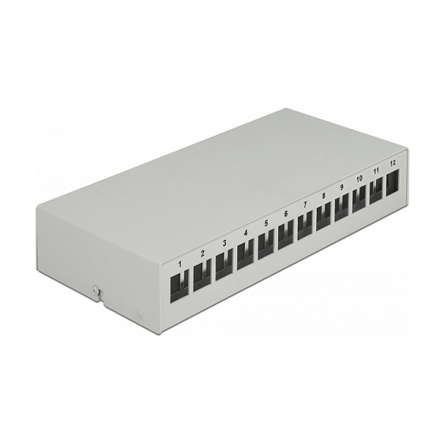 DeLOCK Panel de conexiones Keystone 12 puertos Gris DeLOCK Panel de conexiones Keystone 12 puertos Gris