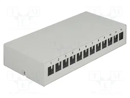 DeLOCK Panel de conexiones Keystone 12 puertos gris
