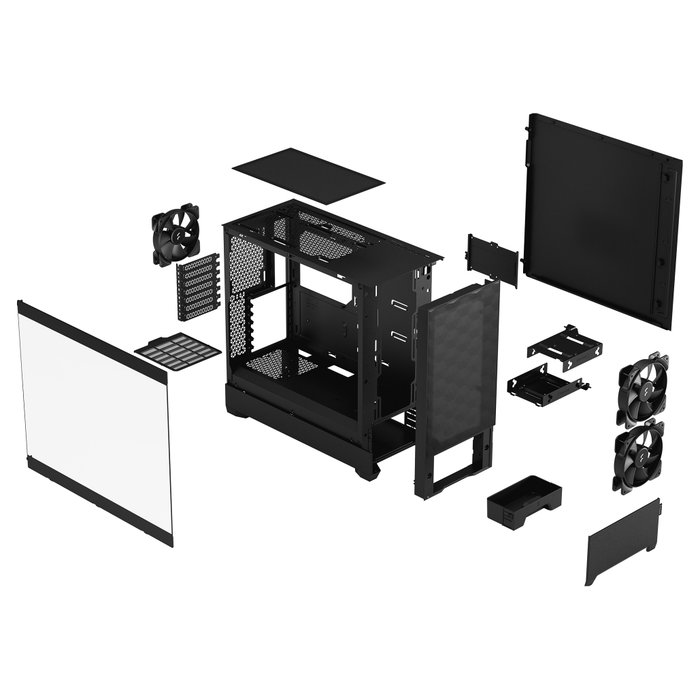 Fractal Design Pop Air - Torre PC Gaming ATX - Ventana de Cristal Templado Negro - Compatible con microATX y Mini-ITX - Con Filtro Antipolvo y Gestión de Cables