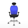 PIQUERAS Y CRESPO Silla de Oficina Jorquera con Mecanismo Sincro/Traslack, Negro y Azul