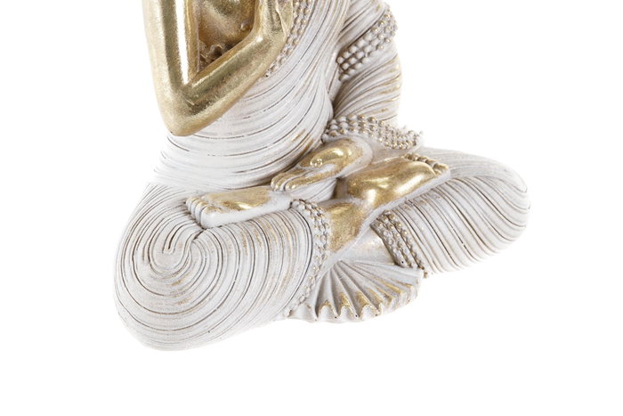 DKD Home Decor Figura de Buda Dorado y Gris en Resina