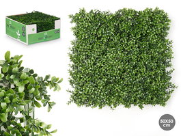 Ibergarden Jardín Vertical Hoja Verde, 50x50 cm, Plástico, Verde, Decoración de Pared Exterior o Interior (Set de 10)