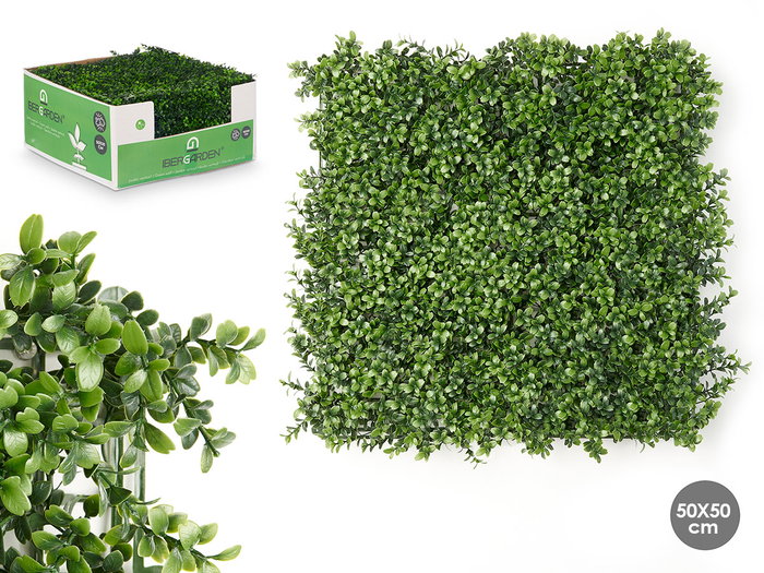 Ibergarden Jardín Vertical Hoja Verde, 50x50 cm, Plástico, Verde, Decoración de Pared Exterior o Interior (Set de 10) Ibergarden Jardín Vertical Hoja Verde, 50x50 cm, Plástico, Verde, Decoración de Pared Exterior o Interior (Set de 10)