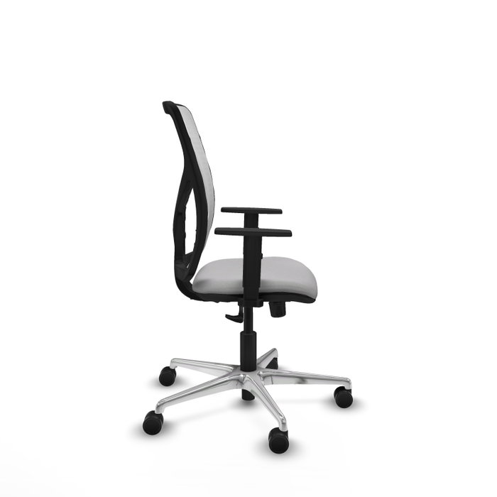 PIQUERAS Y CRESPO Silla de oficina Motilla con mecanismo Sincro, Gris claro y Blanco