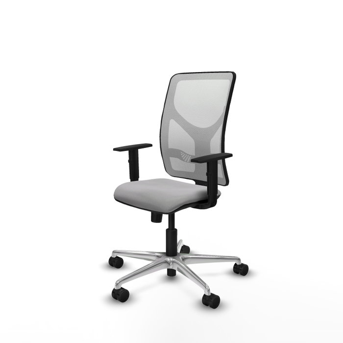 PIQUERAS Y CRESPO Silla de oficina Motilla con mecanismo Sincro, Gris claro y Blanco