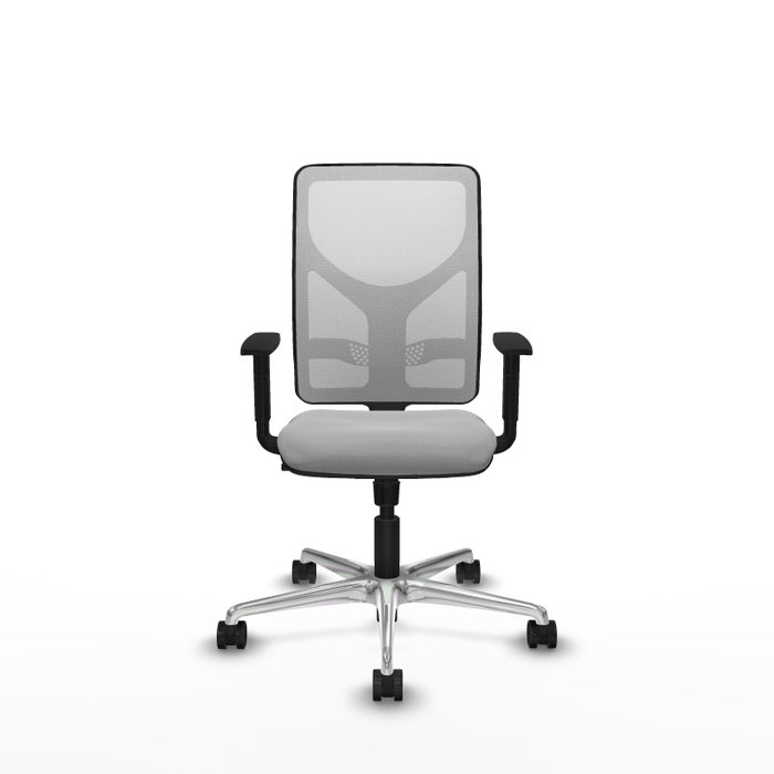 PIQUERAS Y CRESPO Silla de oficina Motilla con mecanismo Sincro, Gris claro y Blanco