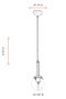 Opviq Lámpara de Araña AV-1781-1E Metal y Cristal 90 cm Diámetro 15 cm Casquillo E27 IP20 Color Antiquation