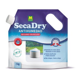 Massó Recambio Granulado Antihumedad Secadry 2 kg con Aroma White Musk, Bolsa Dosificadora para Deshumidificador