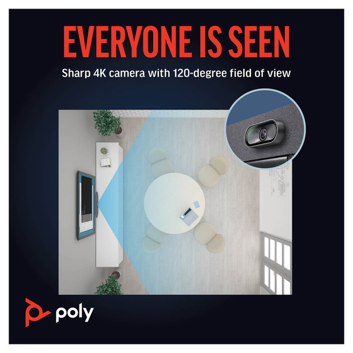 Poly Poly Studio R30 Barra de vídeo 4K UHD Gris