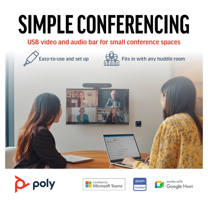 Poly Poly Studio R30 Barra de vídeo 4K UHD Gris
