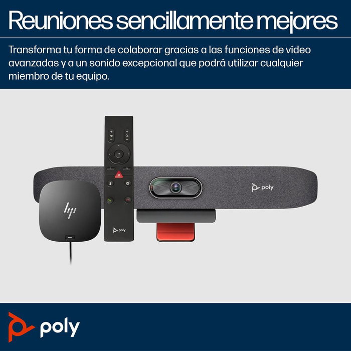 Poly Studio R30 Barra de Vídeo Personal 4K UHD Certificada Zoom y Microsoft Teams Color Arena