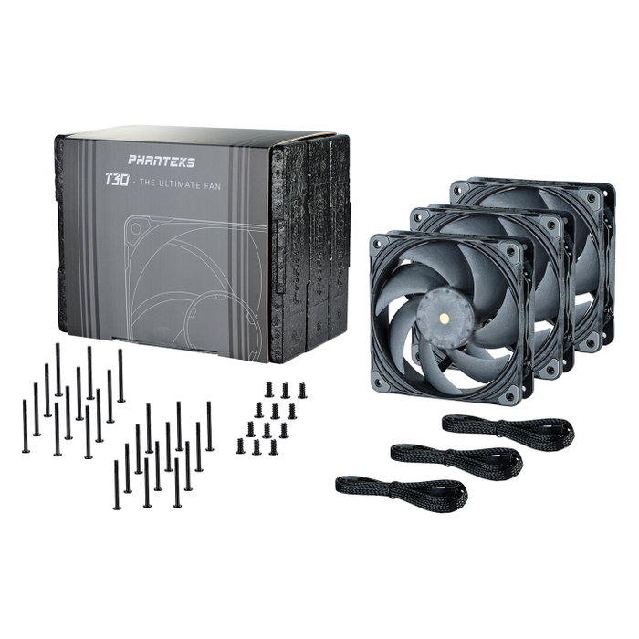 Phanteks T30 PWM 120mm Fan 3-Pack - Negro Phanteks T30 PWM 120mm Fan 3-Pack - Negro
