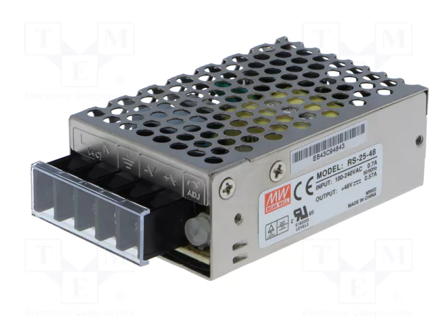 MEAN WELL RS-25 Alimentador de impulso 25W 48VDC MEAN WELL RS-25 Alimentador de impulso 25W 48VDC