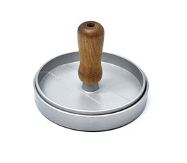 DKD Home Decor Prensa Hamburguesa INOX ACACIA 12x12x8 cm