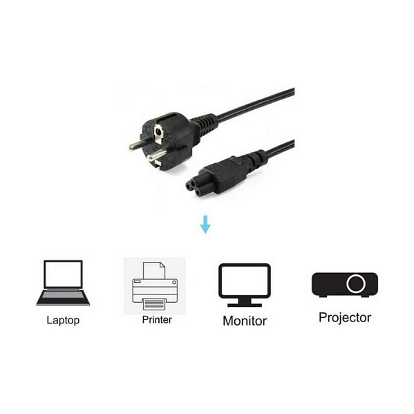 Equip Cable de Alimentación C5 a CEE7/4 Negro 1,8 m Equip Cable de Alimentación C5 a CEE7/4 Negro 1,8 m