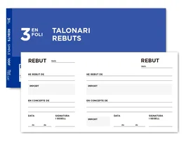 Liderpapel Talonario de recibos 3/fº original t105 con matriz texto en catalán