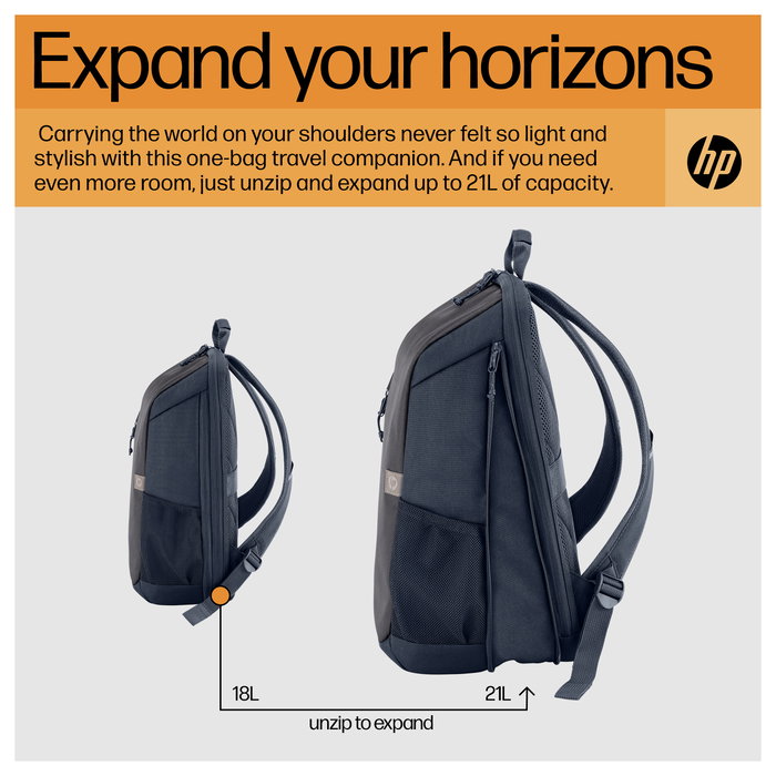 HP Travel Mochila para Portátil 18L 15,6 pulgadas Gris Hierro