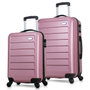 Zoozie Bags 6363 Juego de Maletas de Viaje en Oro Rosa, Material ABS Resistente y Ruedas 360, Incluye Tamaño Cabina y Mediano