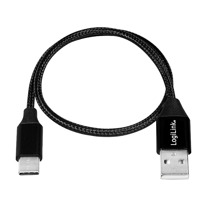 LogiLink CU0140 Cable Adaptador USB 2.0 a USB-C, Conector USB A Macho, 1 m, Negro