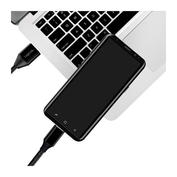 LogiLink CU0140 Cable Adaptador USB 2.0 a USB-C, Conector USB A Macho, 1 m, Negro