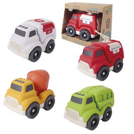 Tachan Camion Eco Bio Surtido T01039, Camiones Ecológicos de Paja de Trigo, Juguetes Sostenibles para +18 meses