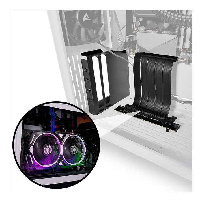 SHARKOON VGCK Riser Card Soporte Tarjeta Gráfica Metal Negro para Cajas MS-Z1000 MS-Y1000 11.5cm