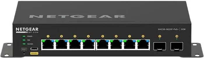 NETGEAR GSM4210PX Switch Gestionado L2/L3 con 8 puertos PoE+ y 2 SFP+