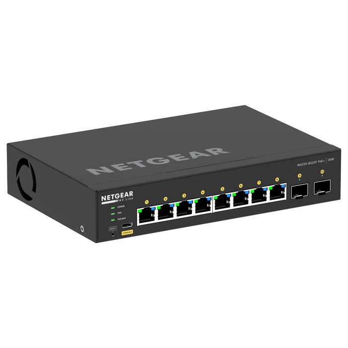 NETGEAR M4250-8G2XF-POE+ Switch Gestionable 8x1G PoE+ 220W, 2x SFP+ NETGEAR M4250-8G2XF-POE+ Switch Gestionable 8x1G PoE+ 220W, 2x SFP+