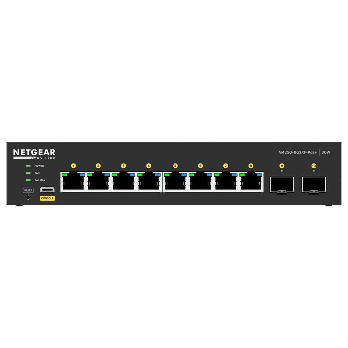 NETGEAR GSM4210PX-100EUS Switch Gigabit Ethernet Gestionado PoE+ 220W 8 Puertos