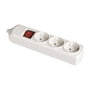 Solera Base multiple bipolar de 3 tomas T/TL 10/16A 250V, 3500W, color blanco con interruptor luminoso, sin cable