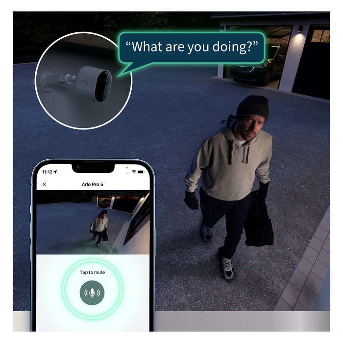 ARLO Pro5 2K+ Cámara de Seguridad Exterior e Interior, Juego de 4 Cámaras Inalámbricas, Resolución 1440 x 2560 Pixeles, Visión Nocturna, Montaje Techo/Pared