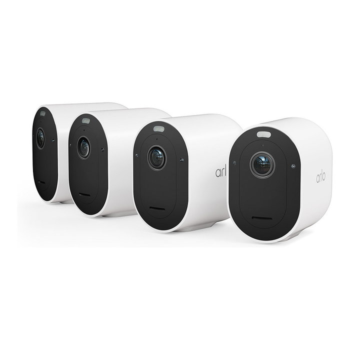 ARLO Pro5 2K+ Cámara de Seguridad Exterior e Interior, Juego de 4 Cámaras Inalámbricas, Resolución 1440 x 2560 Pixeles, Visión Nocturna, Montaje Techo/Pared