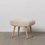 Ixia Banqueta Beige Tejido-Madera Salón 53 x 38 x 41 cm