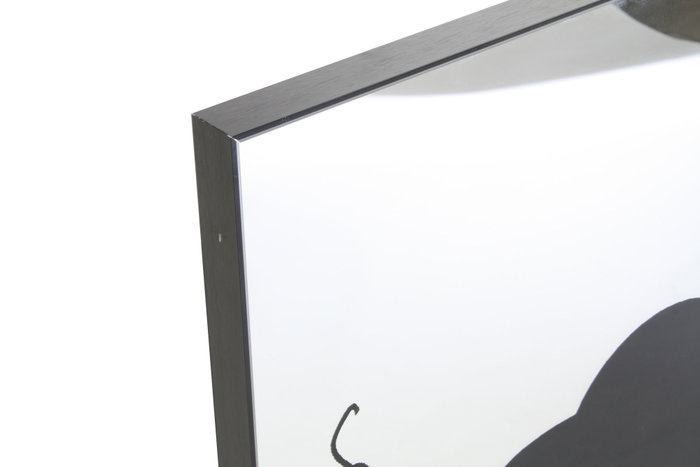 DKD Home Decor Espejo de Cristal y Aluminio Negro Impreso