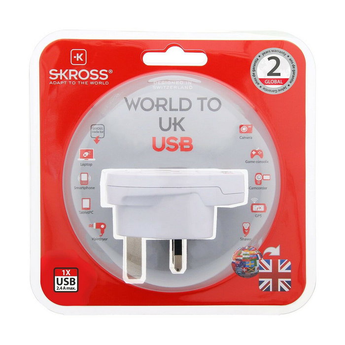 Skross Adaptador Mundial a Reino Unido con USB 1500267