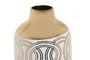 DKD Home Decor Jarrón de Porcelana Fana Blanco y Dorado 16x16x42 cm