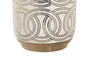 DKD Home Decor Jarrón de Porcelana Fana Blanco y Dorado 16x16x42 cm