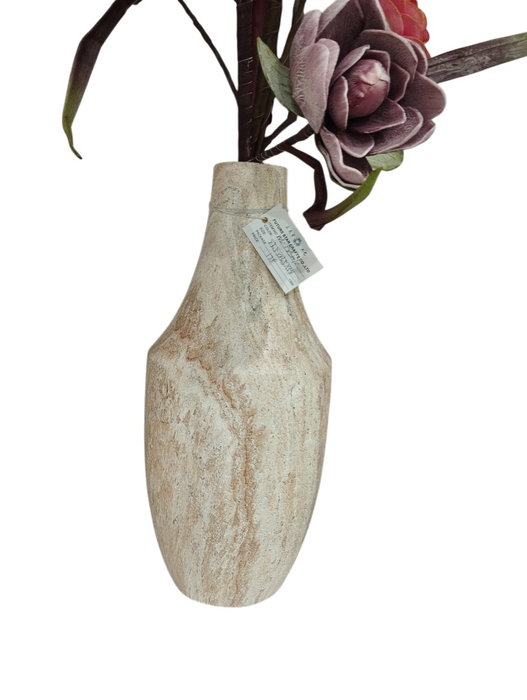 DKD Home Decor Jarrón Magnesia Símil Mármol 23x23x54 cm